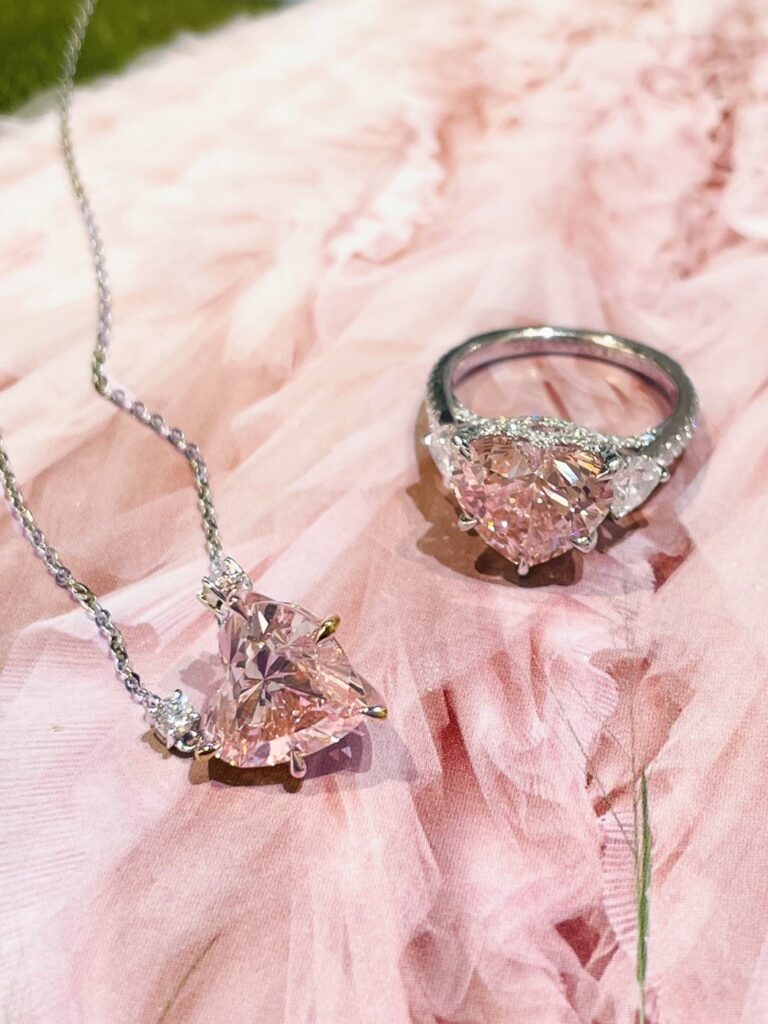 粉紅鑽客製化戒指、項鍊