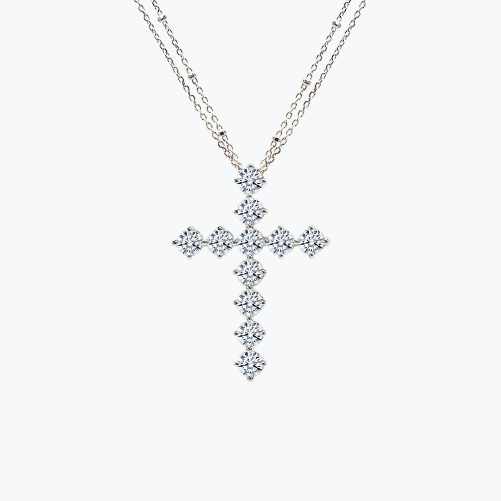 鑽石項鍊推薦:十字架項鍊3.3ct